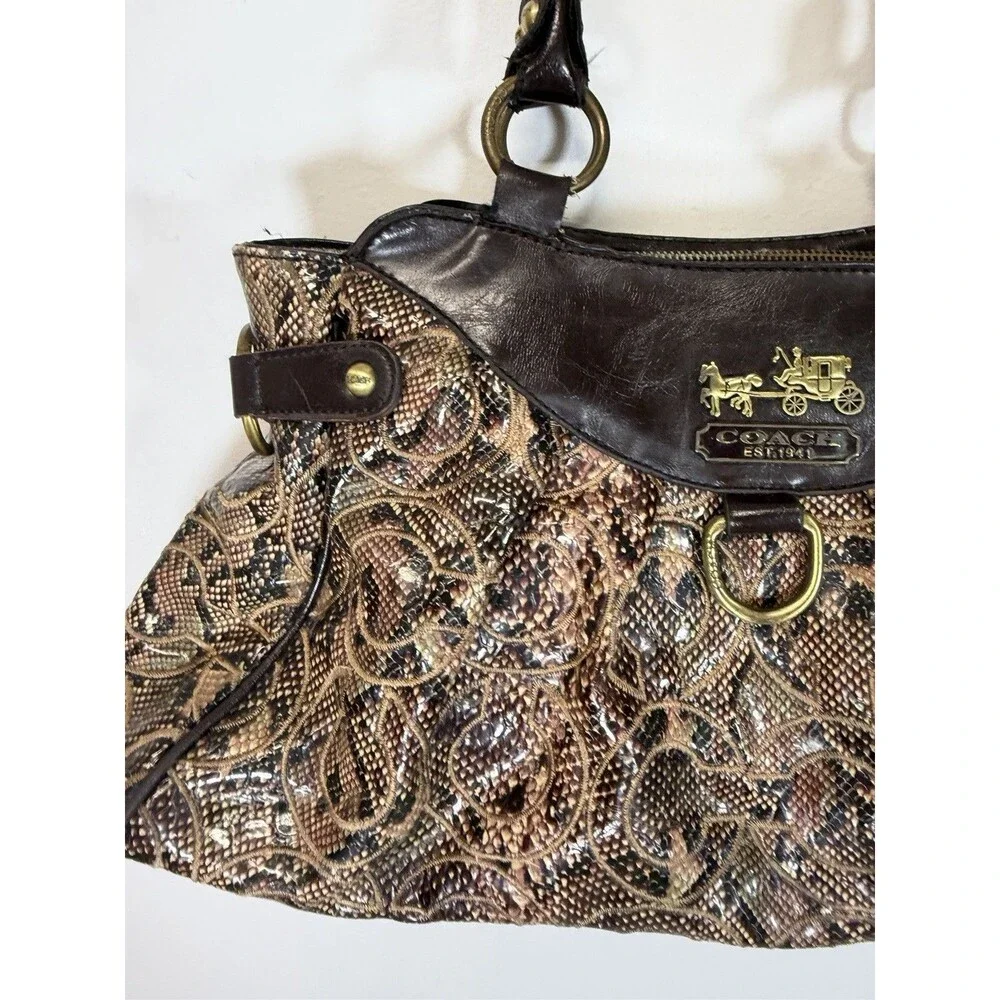 VTG COACH  Y2K MADISON  SNAKESKIN PRINT SATCHEL BAG PURSE 8040 MULTI  NO STRAP